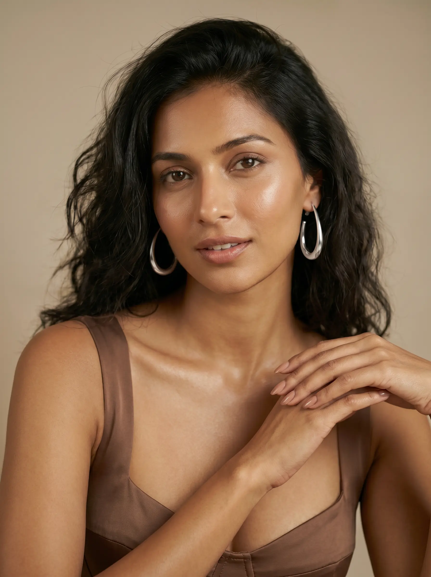 Geometric Oval Hoop Earrings – 316L Stainless Steel PVD