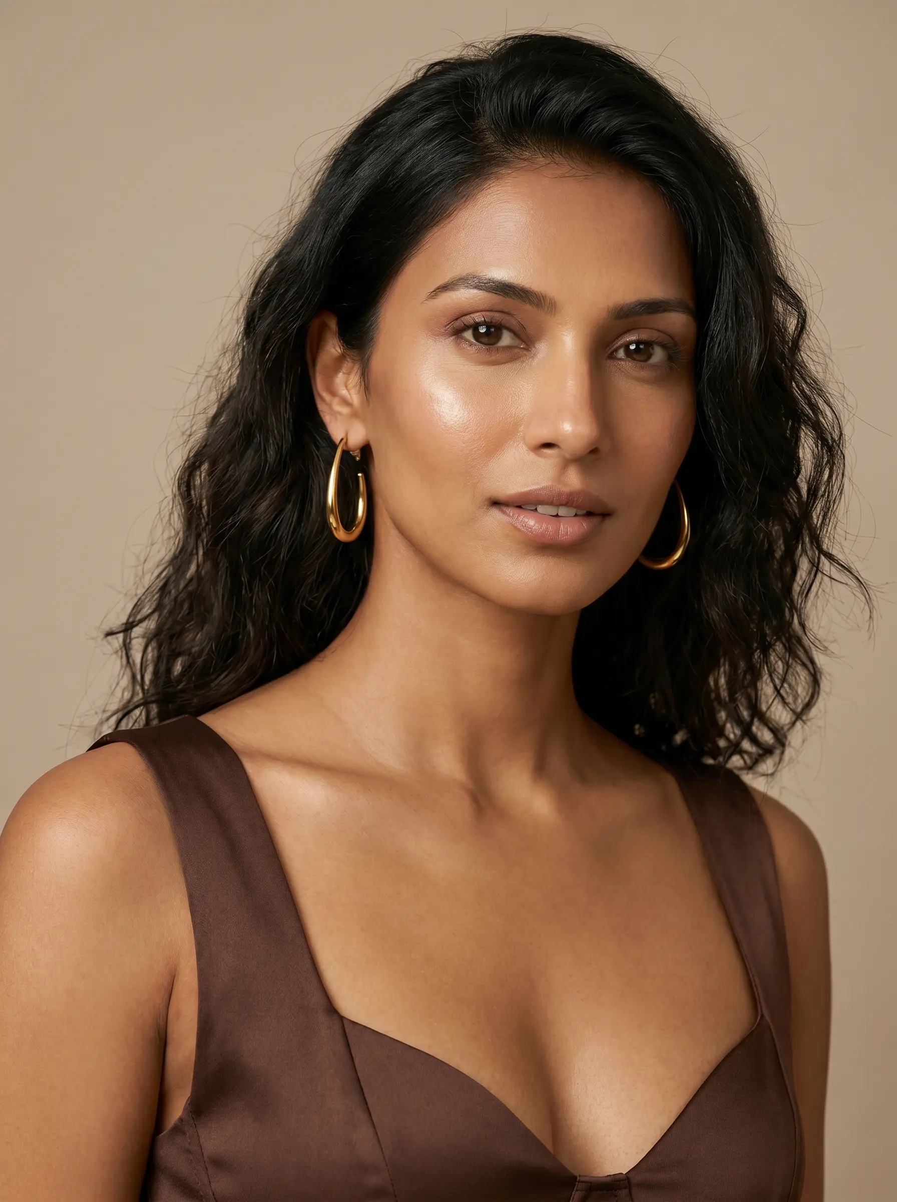 Geometric Oval Hoop Earrings – 316L Stainless Steel PVD