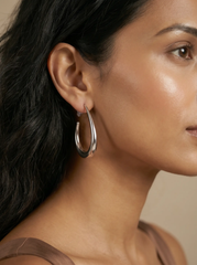 Geometric Oval Hoop Earrings – 316L Stainless Steel PVD