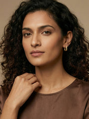 Gold-Tone Geometric Hoop Earrings