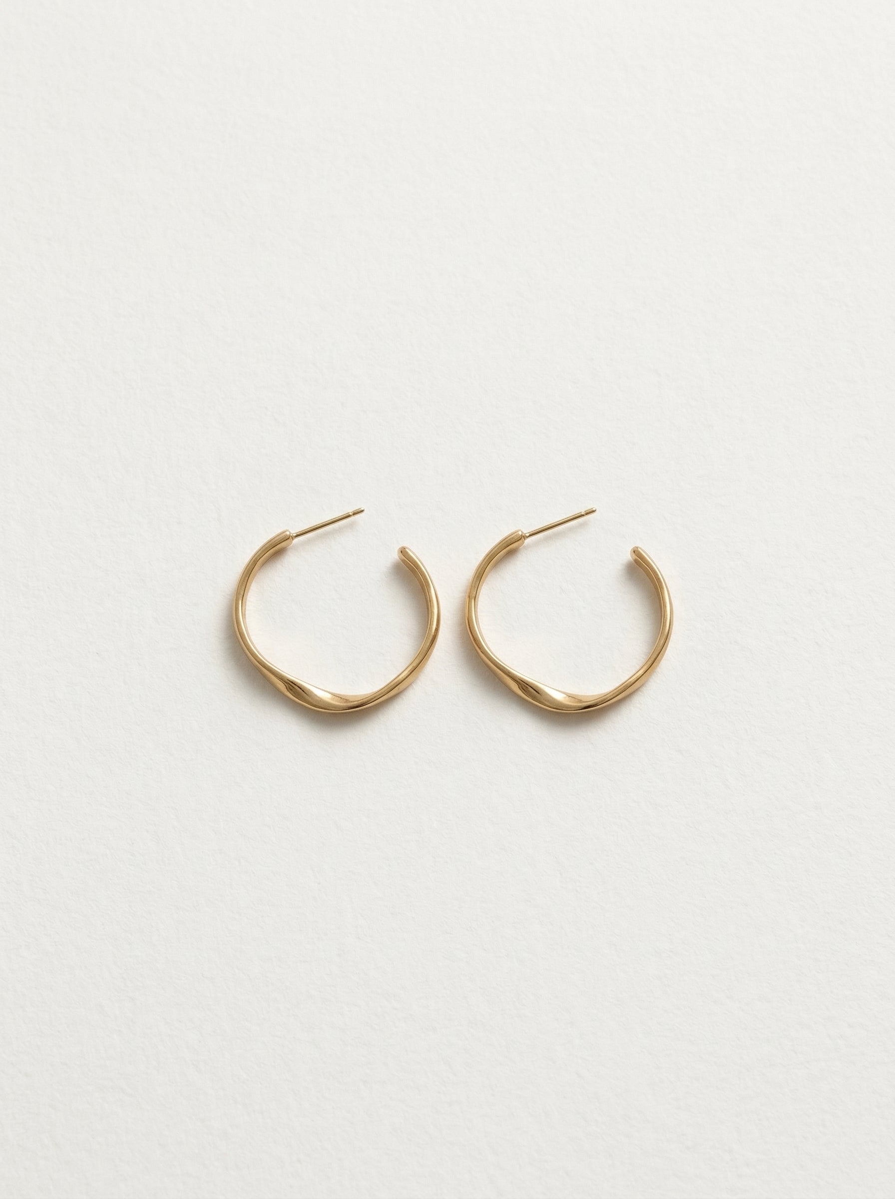 Bright Gold Women's S925 Silver Needle Hoop Earrings