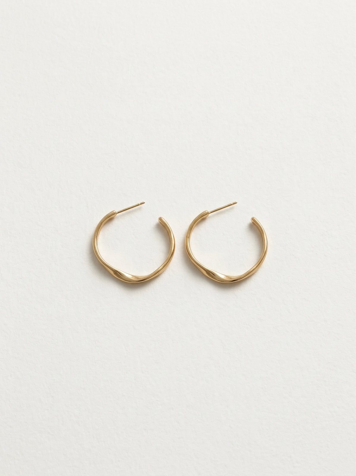 Bright Gold Women's S925 Silver Needle Hoop Earrings