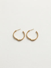Bright Gold Women's S925 Silver Needle Hoop Earrings